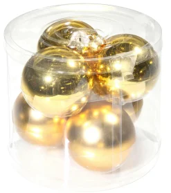 Weihnachtskugel Aus Glas 8 Cm, Dunkelgold, 6 Stück