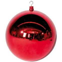 Weihnachtskugel XXL Rot Glänzend, 50 Cm