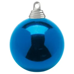 Weihnachtskugeln Aus Schwer Entflammbarem Kunststoff Blau Glänzend