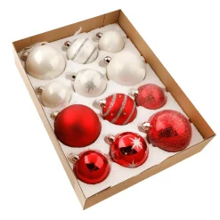 Weihnachtskugel-Set Aus Glas 7 - 10 Cm Ø Karton à 12 Stk. Rot