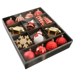 Weihnachtskugel-Set Rot 25 Stück 8 Cm Ø