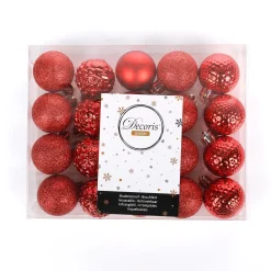 Weihnachtskugel-Set, Rot, Bruchsicher 4 Cm Ø – 20 Stück
