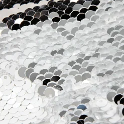 Wende-Paillettenstoff Silber/weiß, 145 Cm Breit