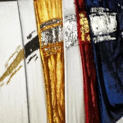 Wende-Paillettenstoff Silber/weiß, 145 Cm Breit