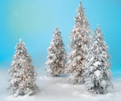 Wintertanne, Beschneite Luvi-Kunsttanne Mit LED-Licht, 160 Cm