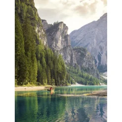 XL-Stoffbanner „Ruderboot Auf Gebirgssee“ Aus Schwer Entflammbarem Fahnenstoff 150 X 200 Cm