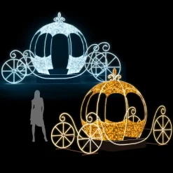 XXL LED Lichtobjekt Kutsche Weiß 550 Cm