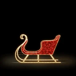 XXL LED Lichtobjekt Schlitten Für Außen Rot 230cm