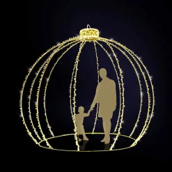 XXL LED Weihnachtskugel Für Außen Gold 350 Cm