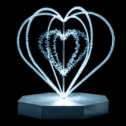 XXL Lichtobjekt LED Herz Silber Für Außen