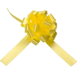 Zieh-Schleife, 10 Cm Ø, Gelb, 50 Stück