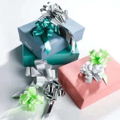 Zieh-Schleife, 10 Cm Ø, Gold, 50 Stück