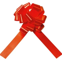 Zieh-Schleife, 10 Cm Ø, Orange, 50 Stück