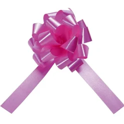 Zieh-Schleife, 10 Cm Ø, Pink, 50 Stück